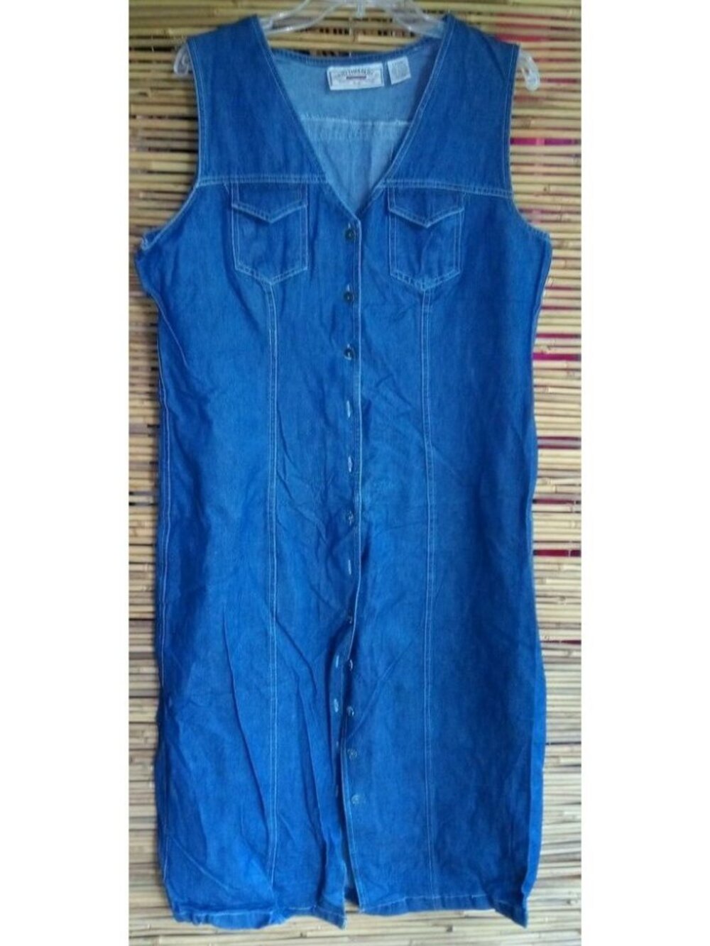 Rhythm Blue L Y2K Jeans Button Down Jumper Dress